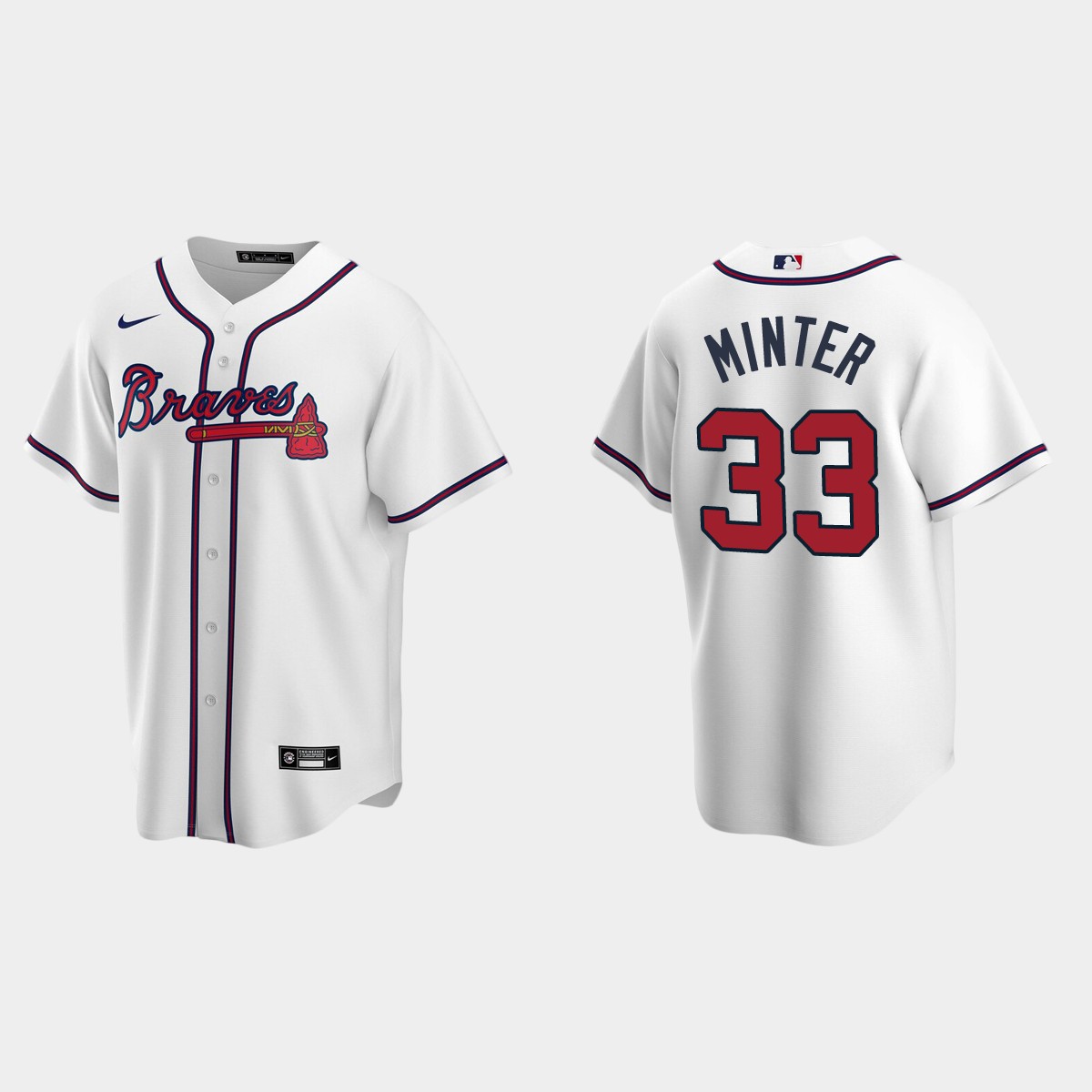 Atlanta Braves #33 A.J. Minter Home Jersey - White