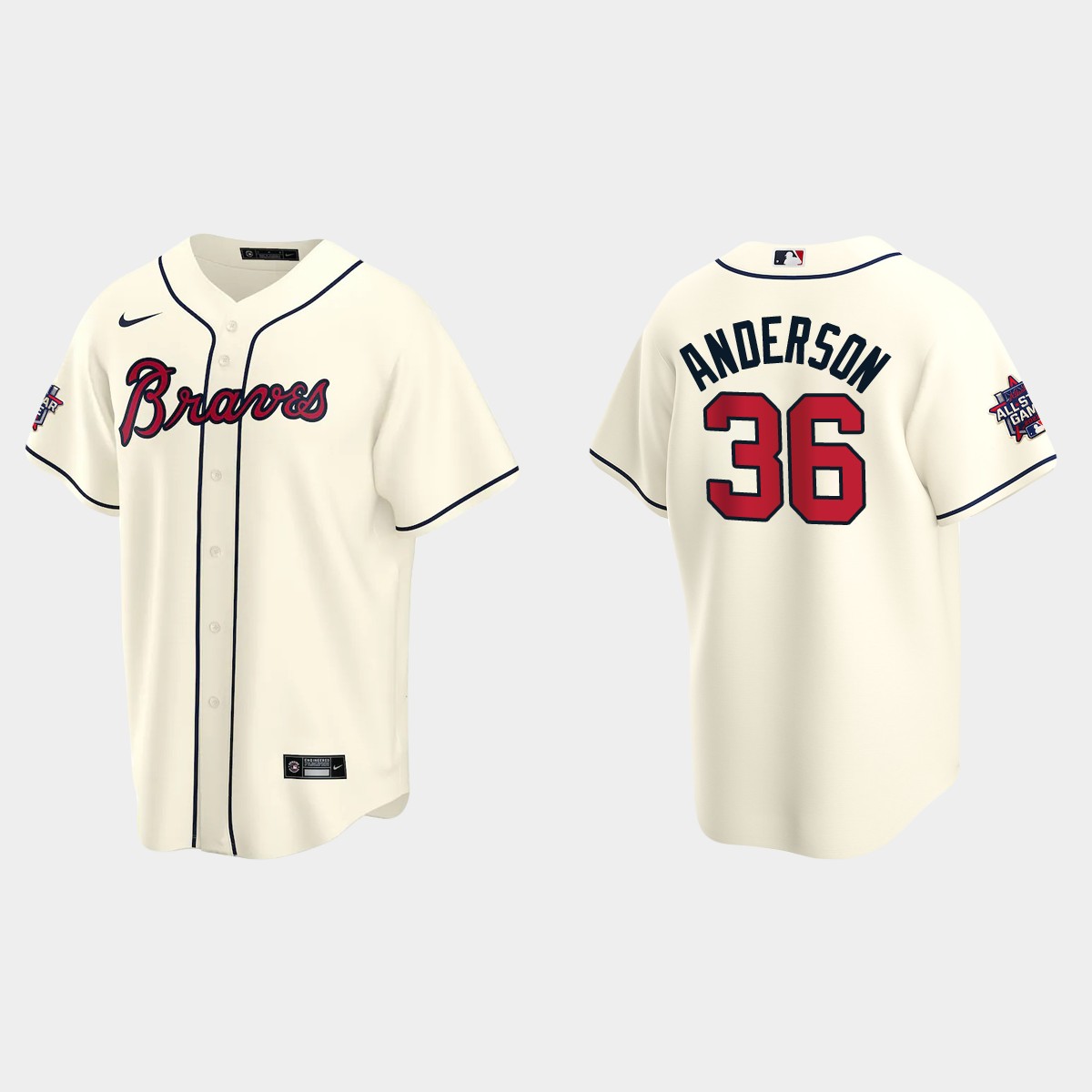 Atlanta Braves #36 Ian Anderson 2021 MLB All-Star Game Jersey - Cream