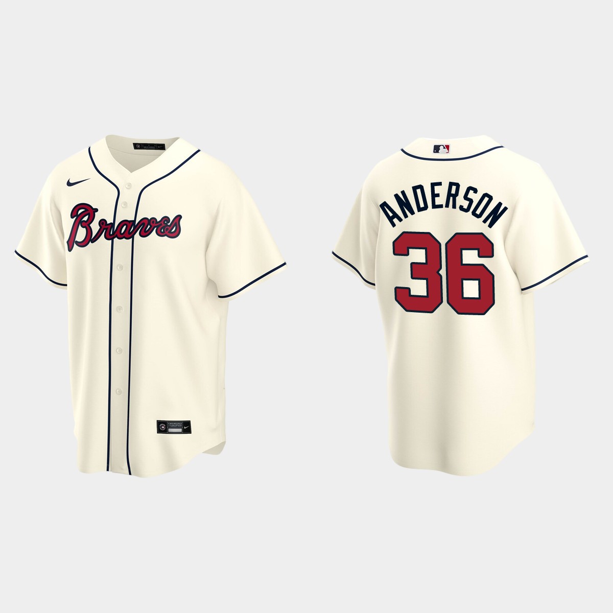 Atlanta Braves #36 Ian Anderson Alternate Jersey - Cream