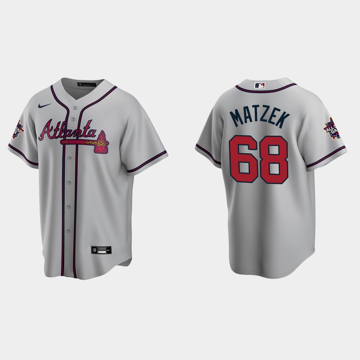 Atlanta Braves #68 Tyler Matzek 2021 MLB All-Star Jersey - Gray