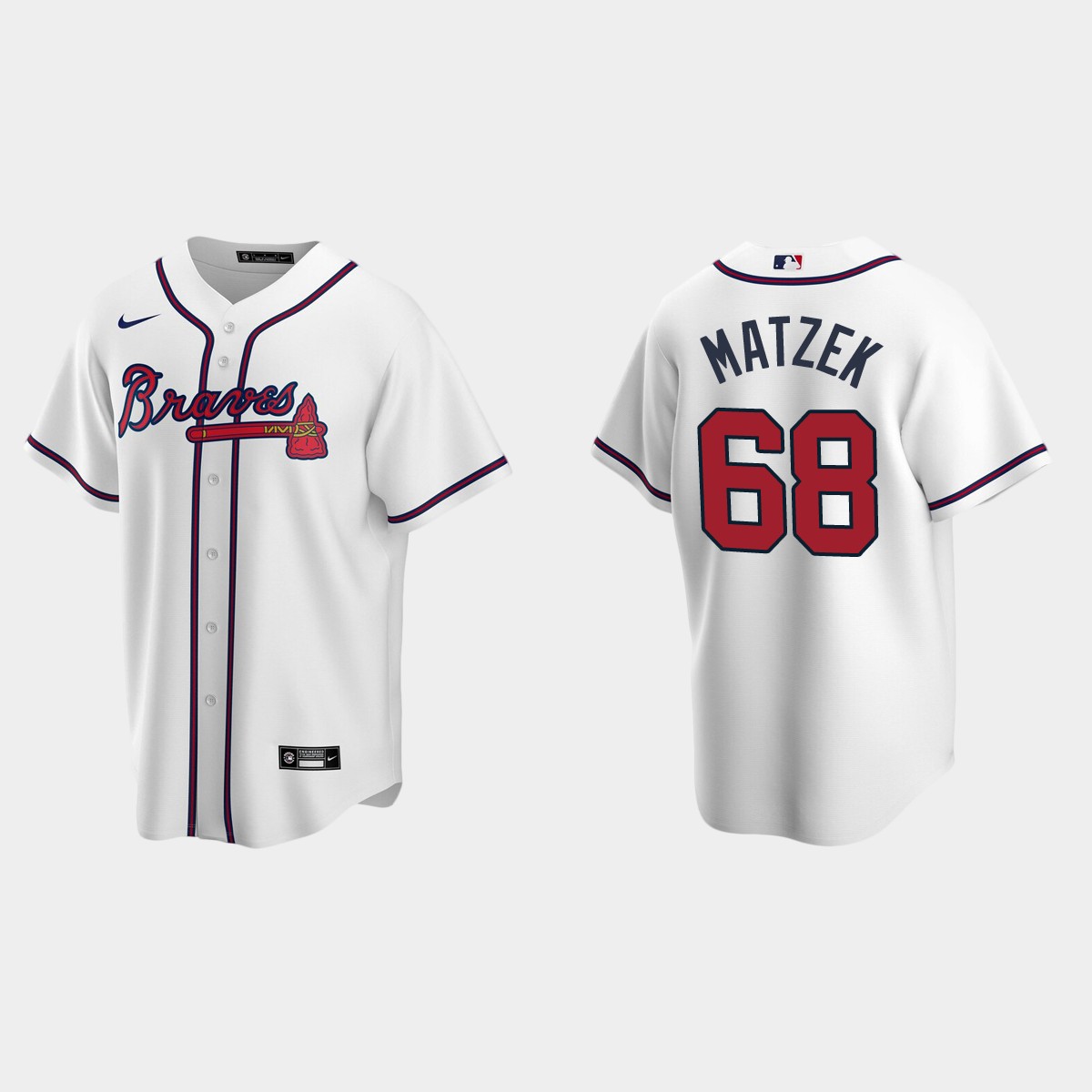 Atlanta Braves #68 Tyler Matzek Home Jersey - White