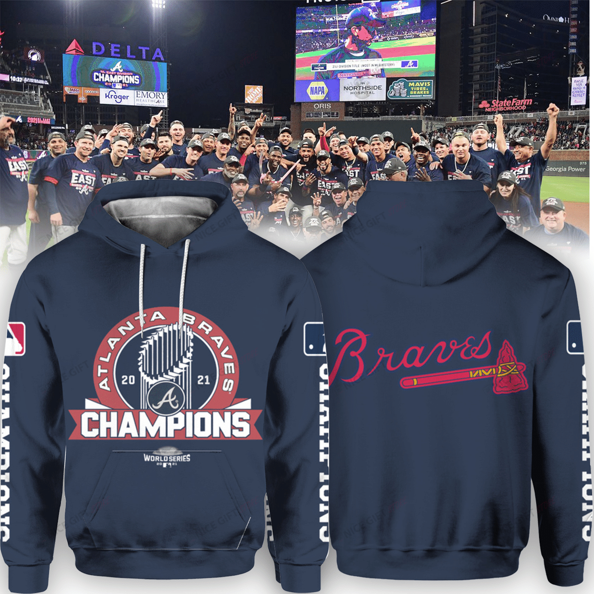 Atlanta Braves 2021 Champions 3D Hoodie Gift For Fans