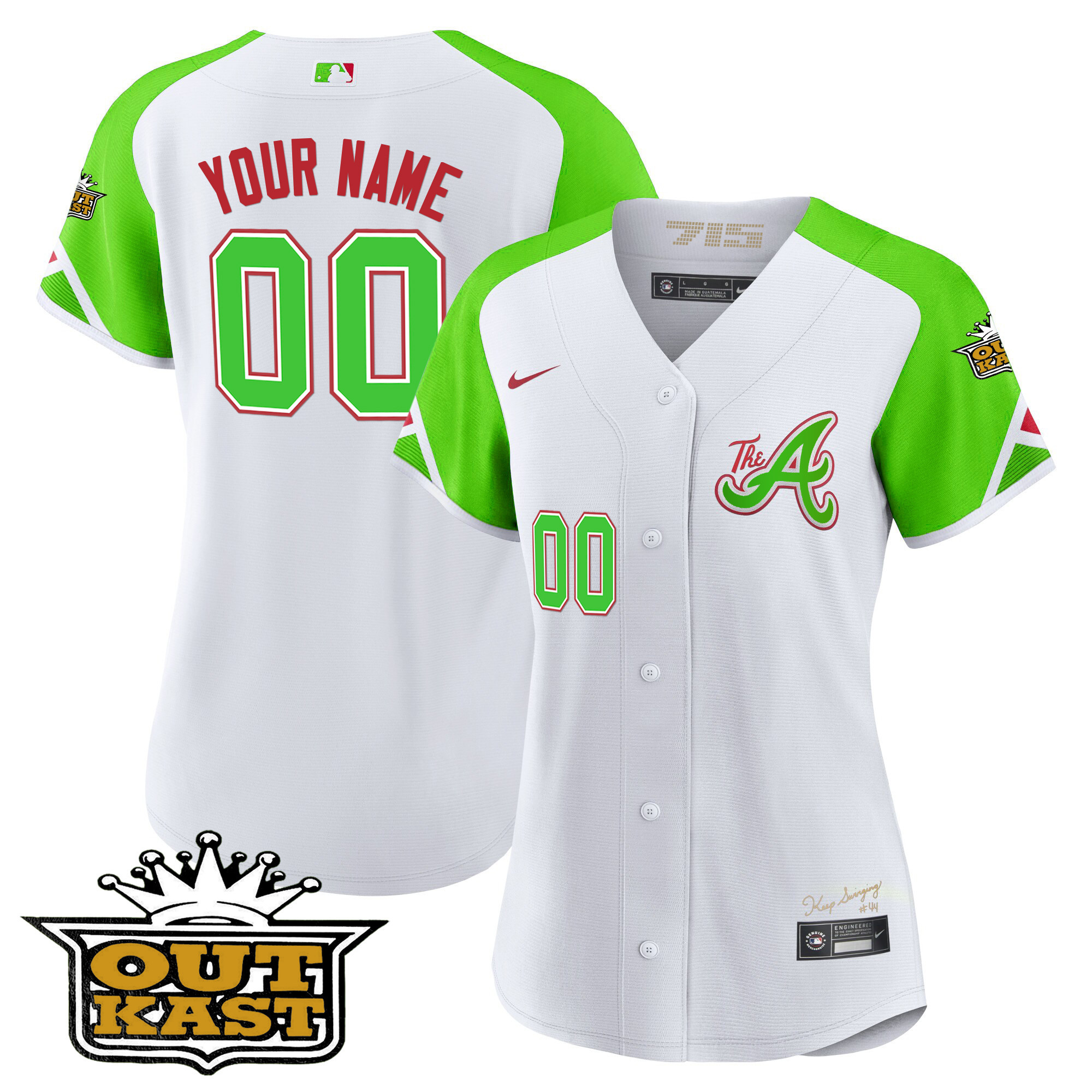 Atlanta Braves Atliens 2023 City Connect Bright Green Baseball Custom Cool Bright Green Jersey - All Stitched