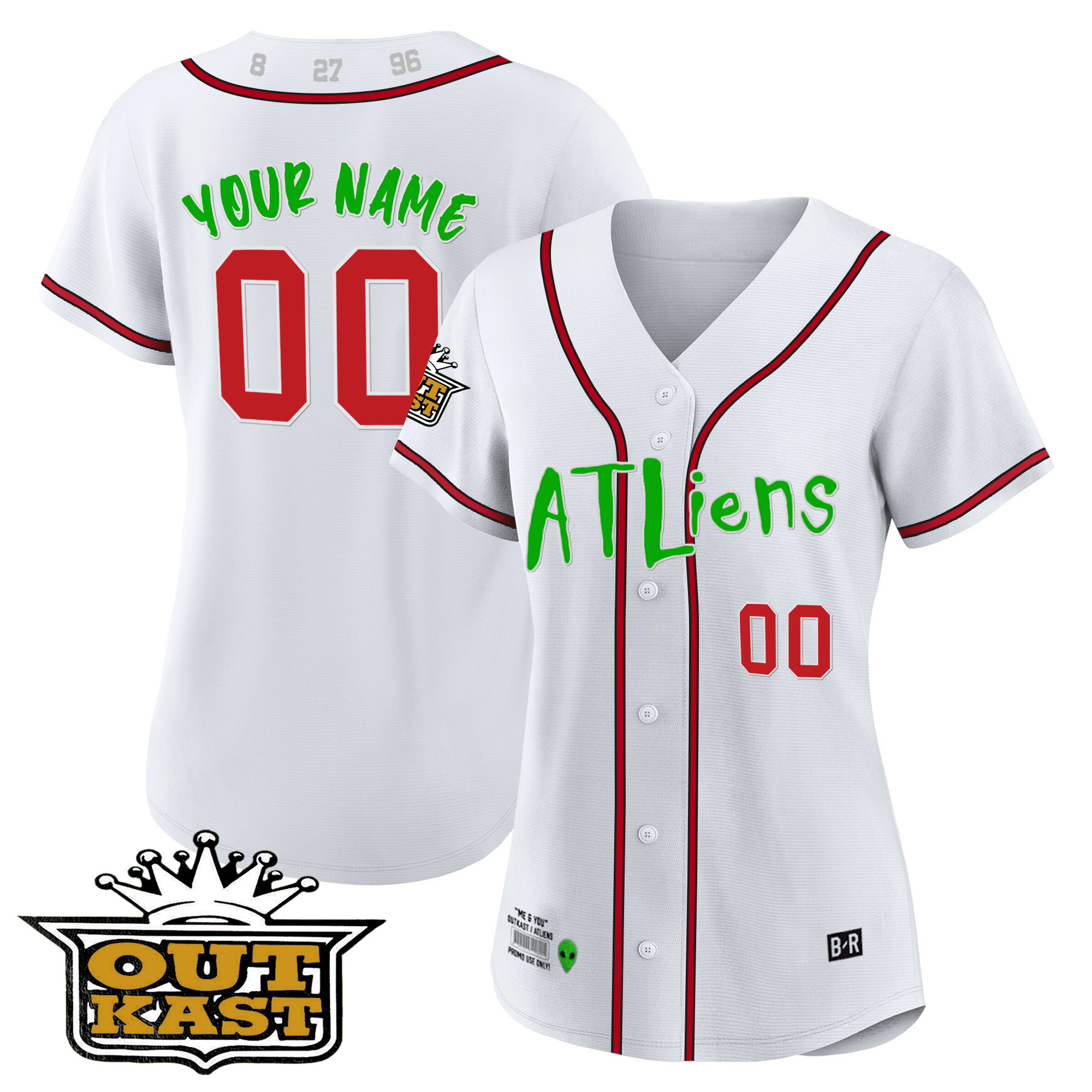 Atlanta Braves Atliens Flex Base Custom White Jersey - All Stitched
