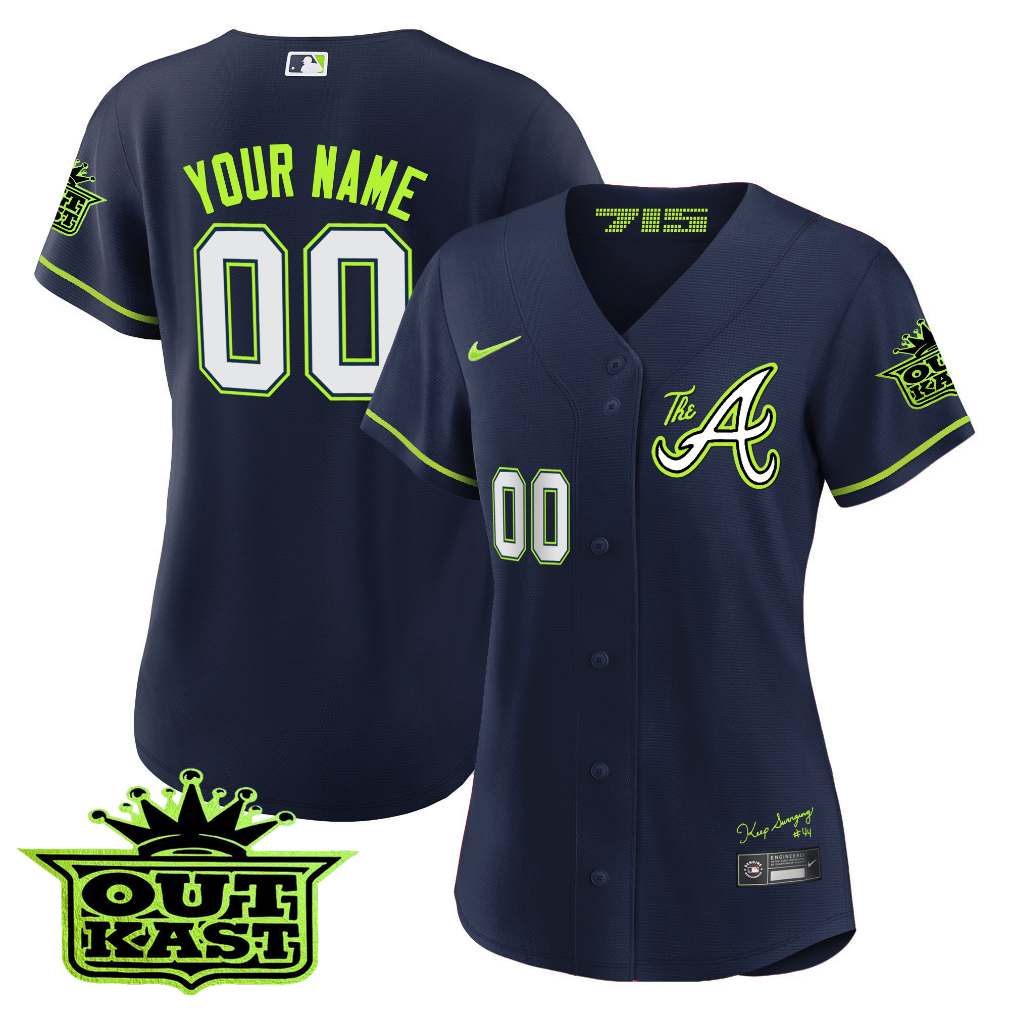 Atlanta Braves Atliens The A Baseball Custom Flex Atliens Jersey - All Stitched