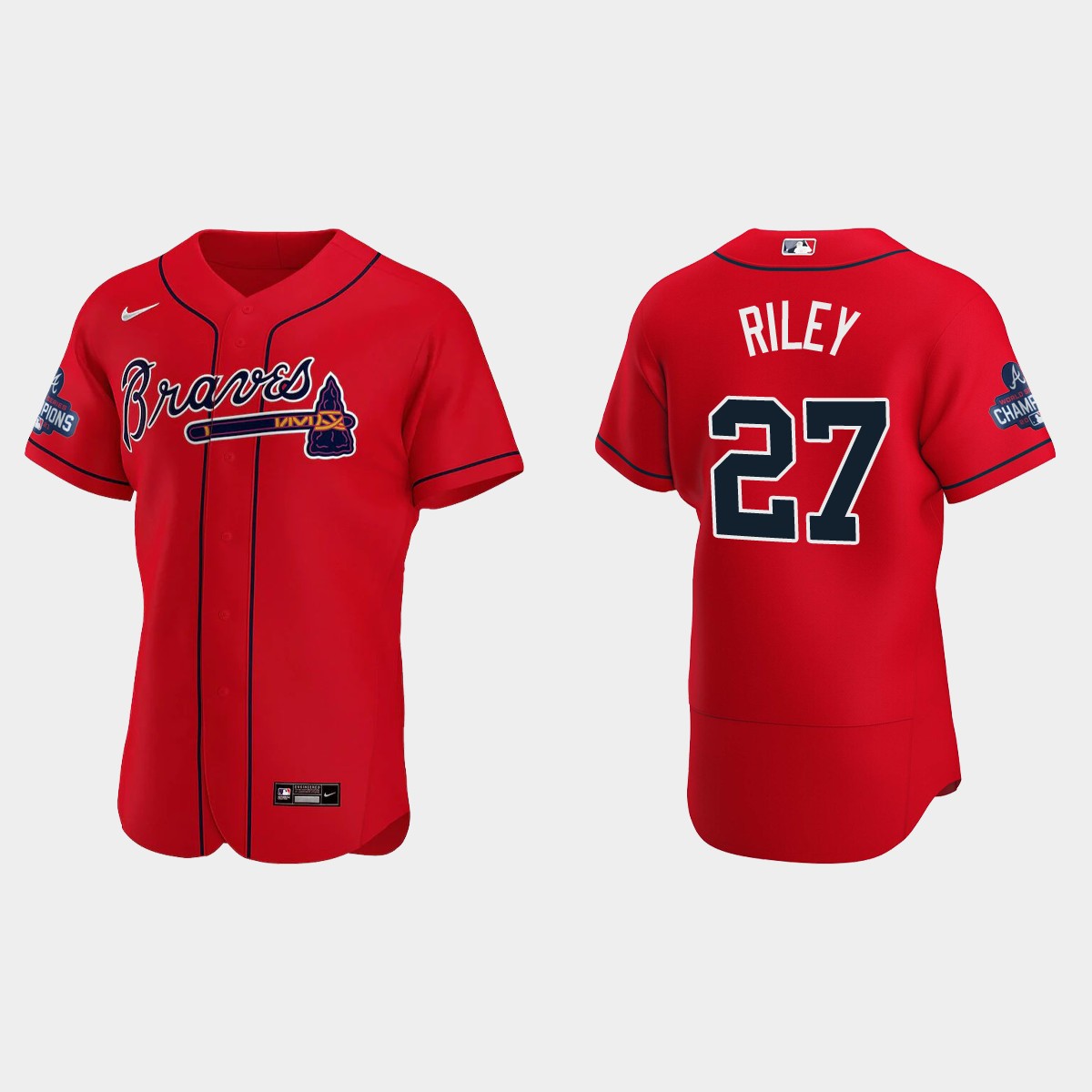 Atlanta Braves Austin Riley 2021 World Series Champions Red Jersey