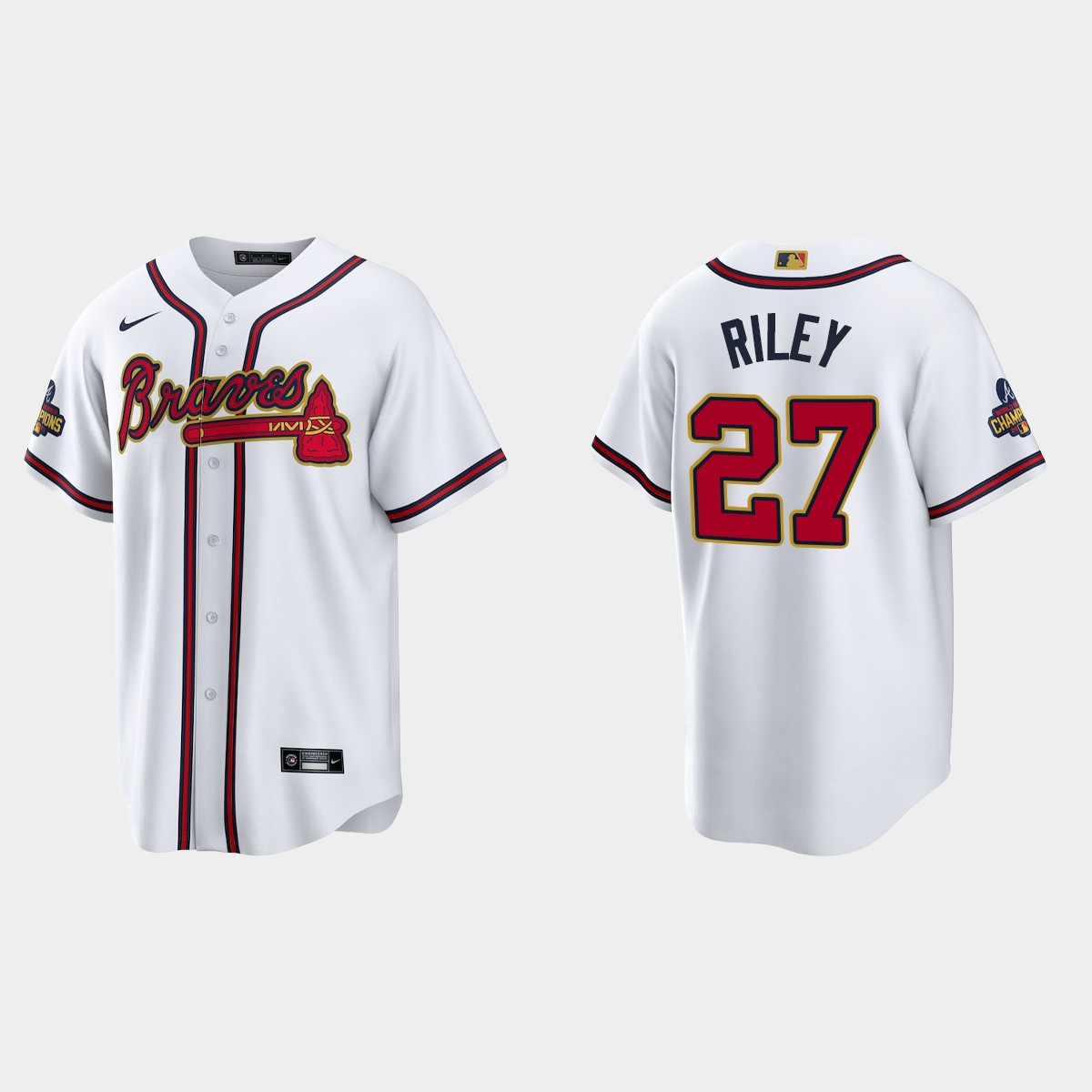 Atlanta Braves Austin Riley 2022 Gold Program White Jersey