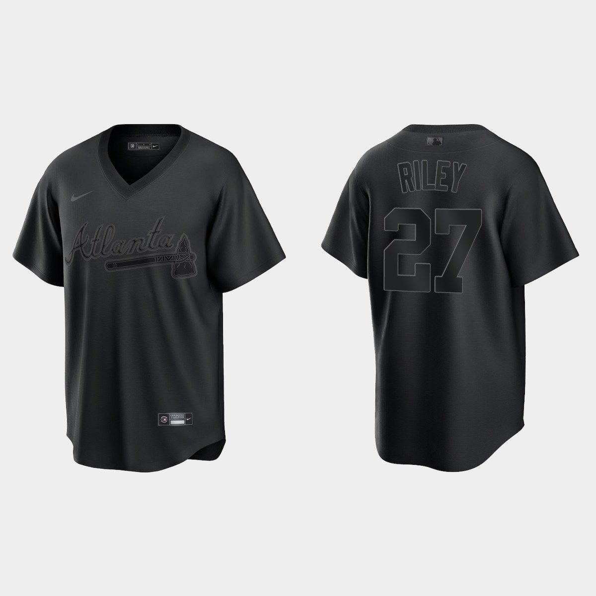 Atlanta Braves Austin Riley Pitch Black Jersey - Black