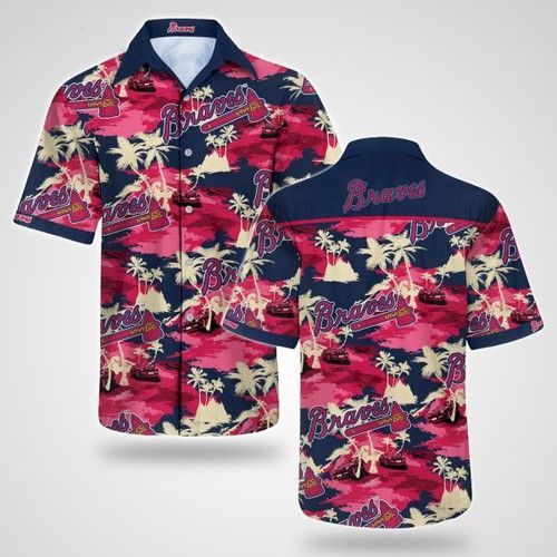 Atlanta Braves Hawaiian Button-Up Shirt
