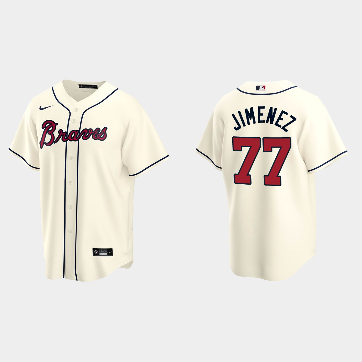 Atlanta Braves Joe Jimenez Alternate Jersey - Cream