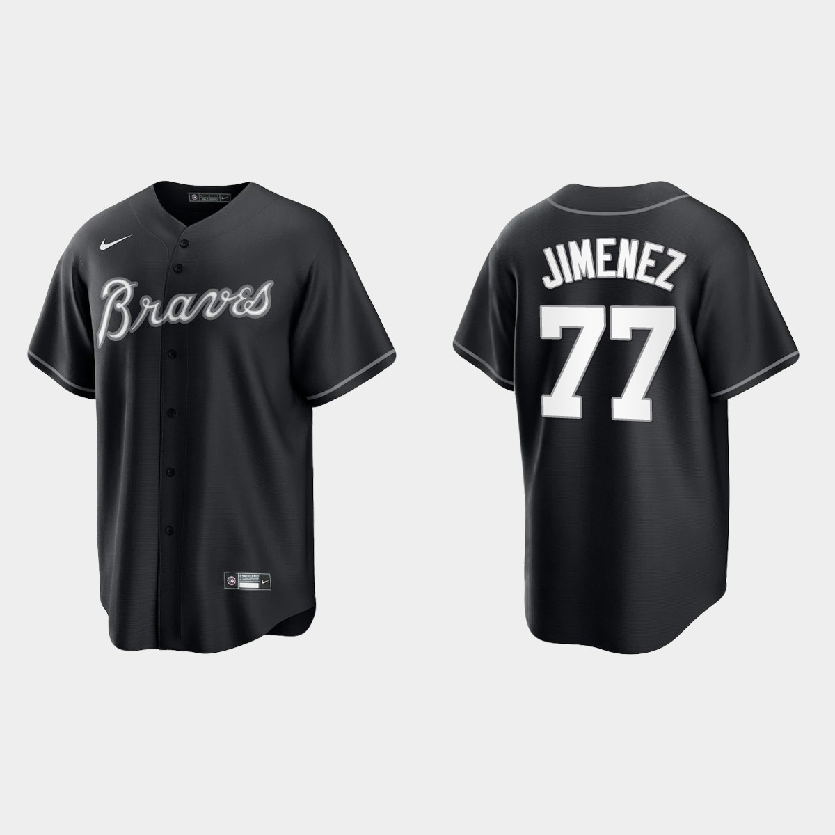 Atlanta Braves Joe Jimenez Jersey - Black White
