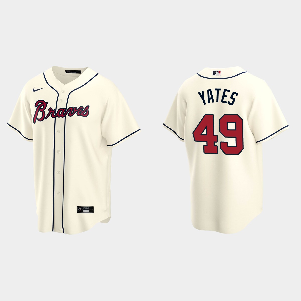 Atlanta Braves Kirby Yates Alternate Jersey - Cream