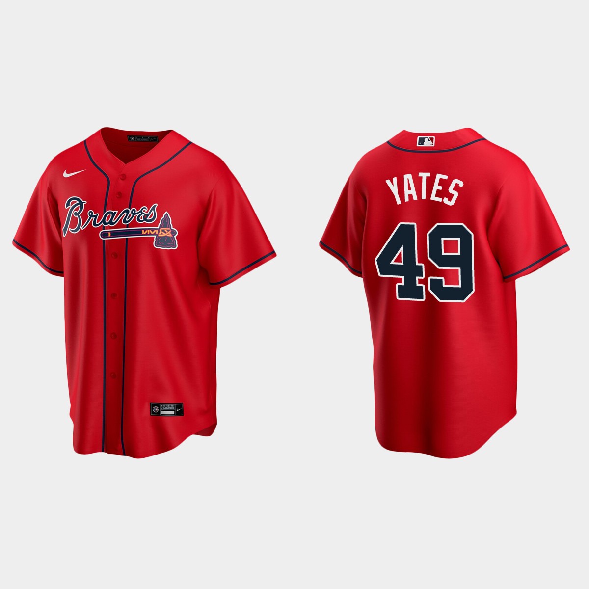 Atlanta Braves Kirby Yates Alternate Jersey - Red