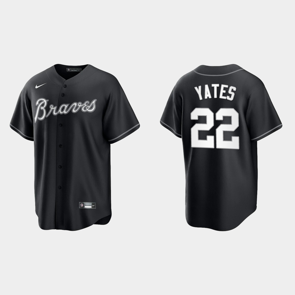 Atlanta Braves Kirby Yates Jersey - Black White