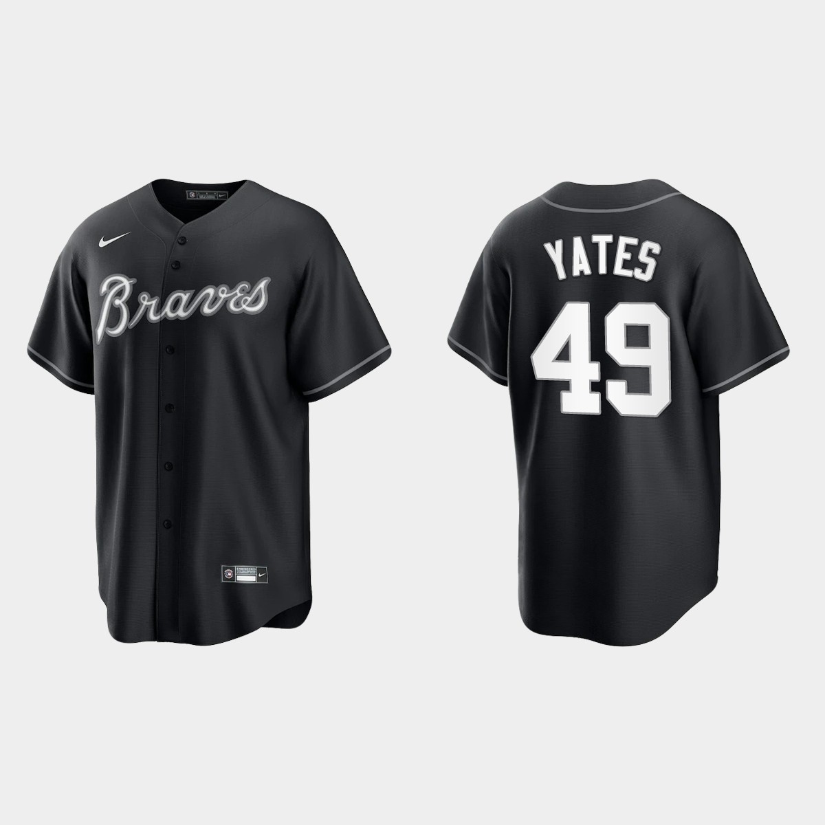 Atlanta Braves Kirby Yates Jersey - Black White