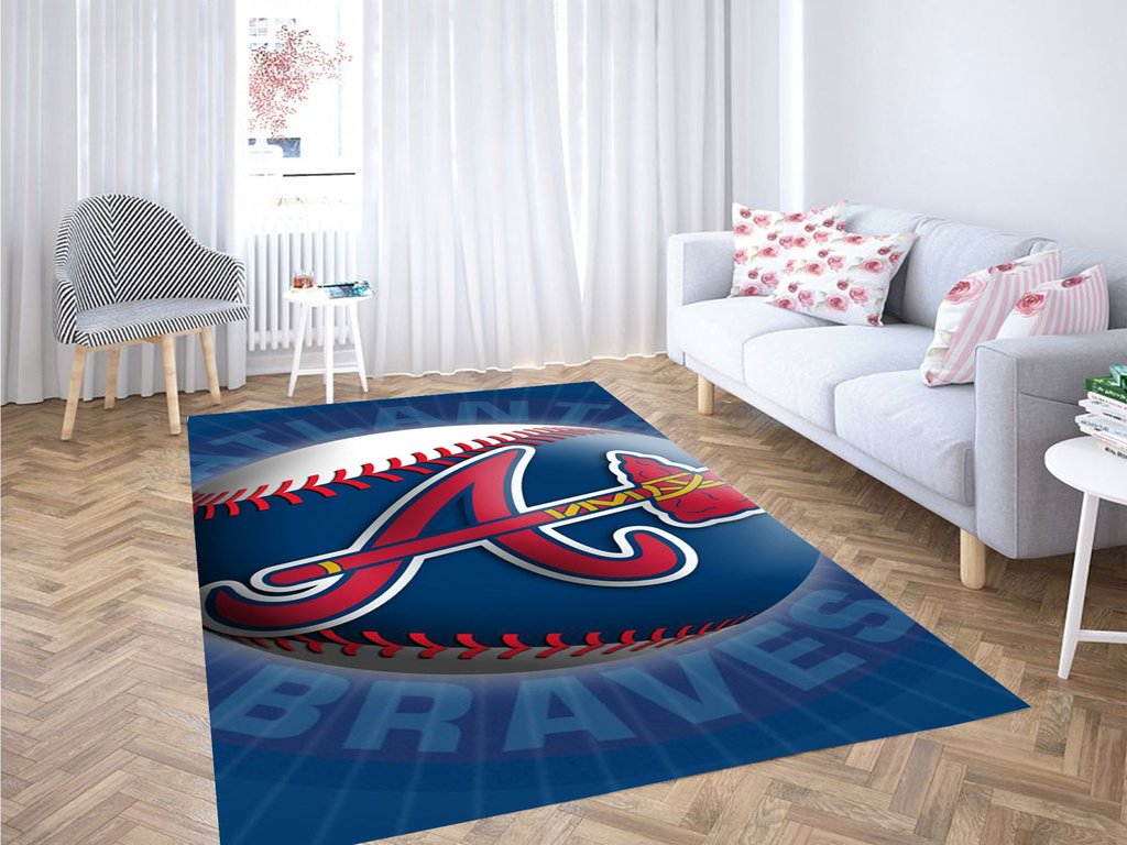 Atlanta Braves Logo Living Room Modern Carpet Rectangle Rug