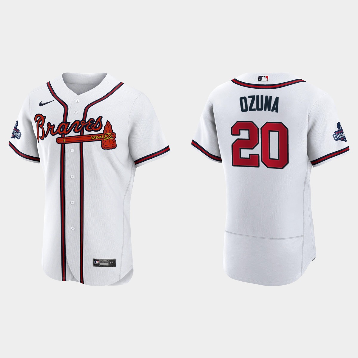 Atlanta Braves Marcell Ozuna 2021 World Series Champions White Jersey