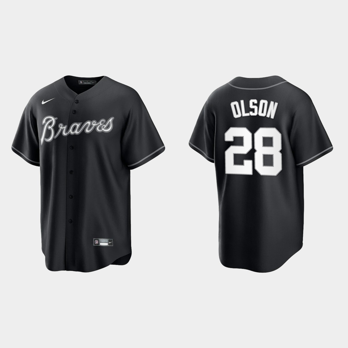 Atlanta Braves Matt Olson Jersey - Black White