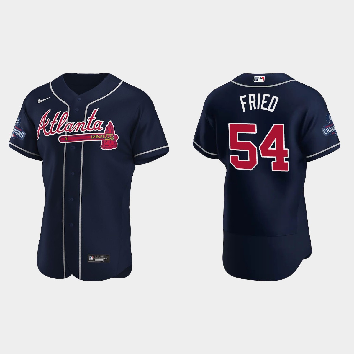 Atlanta Braves Max Fried 2021 World Series Champions Navy Jersey