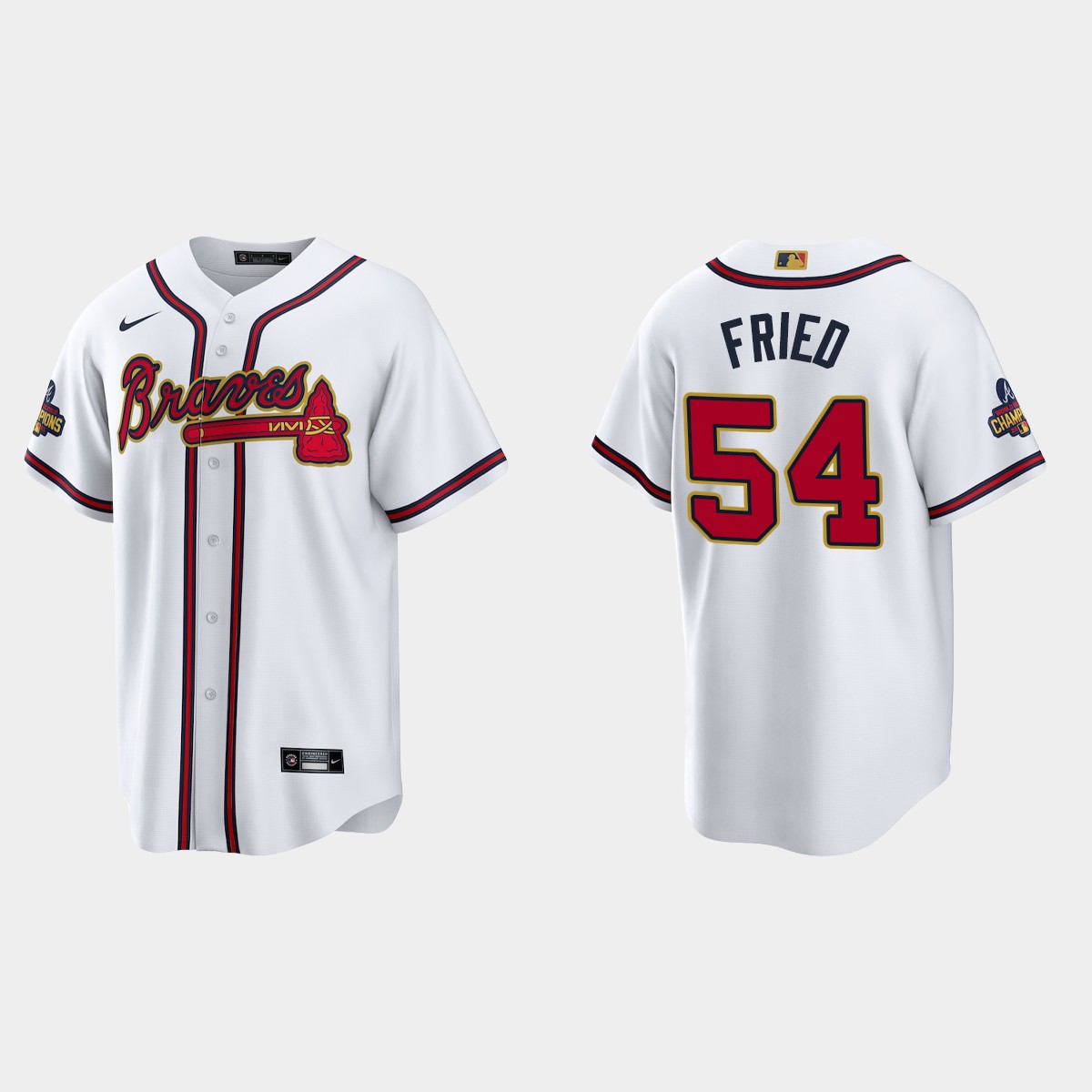 Atlanta Braves Max Fried 2022 Gold Program White Jersey