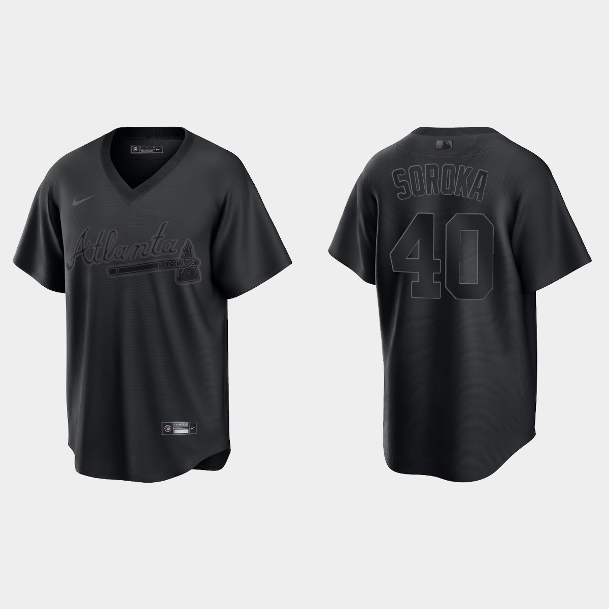 Atlanta Braves Mike Soroka Pitch Black Jersey - Black