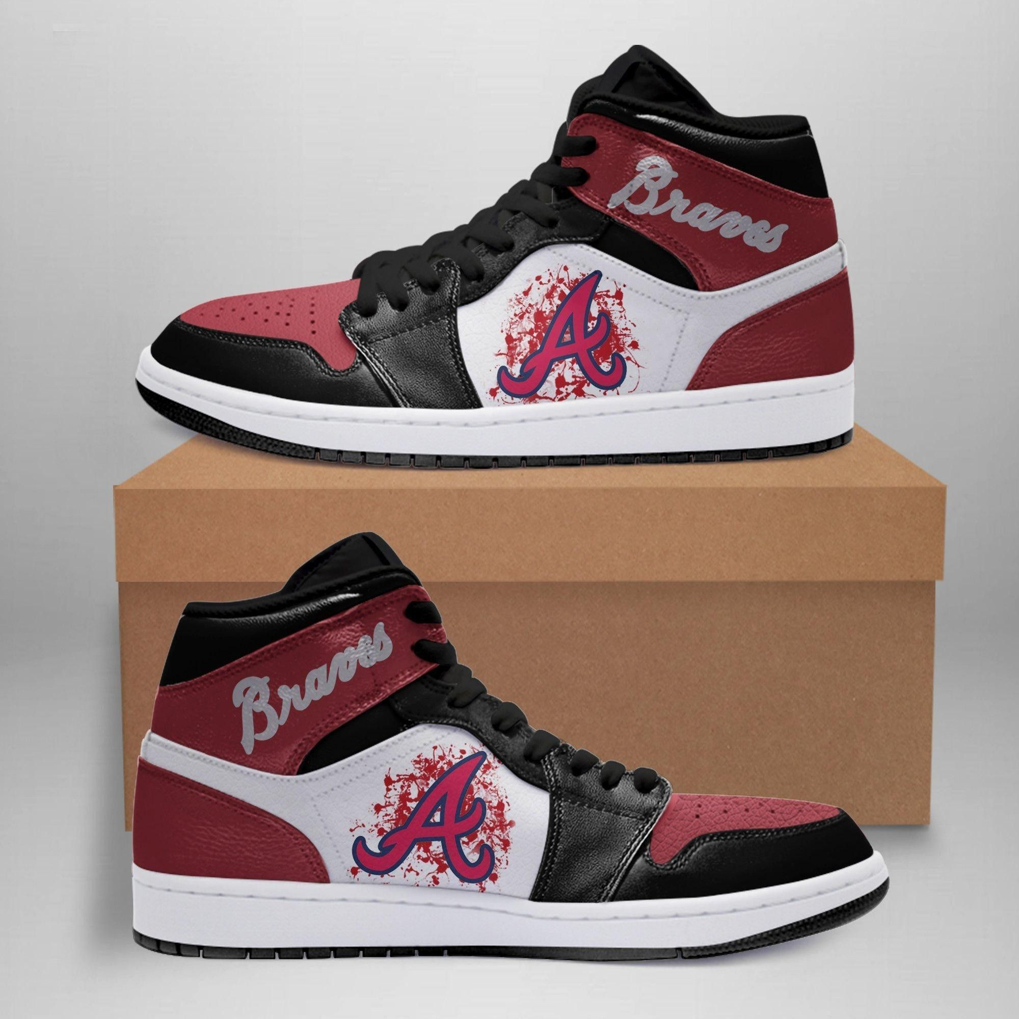 Atlanta Braves MLB Team Sneakers Gift For Fans High Top Air Jordan Sneaker, Air Jordan Hightop
