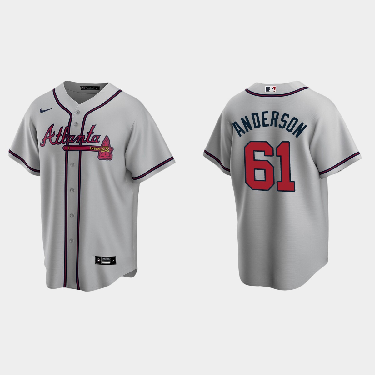 Atlanta Braves Nick Anderson Road Jersey - Gray