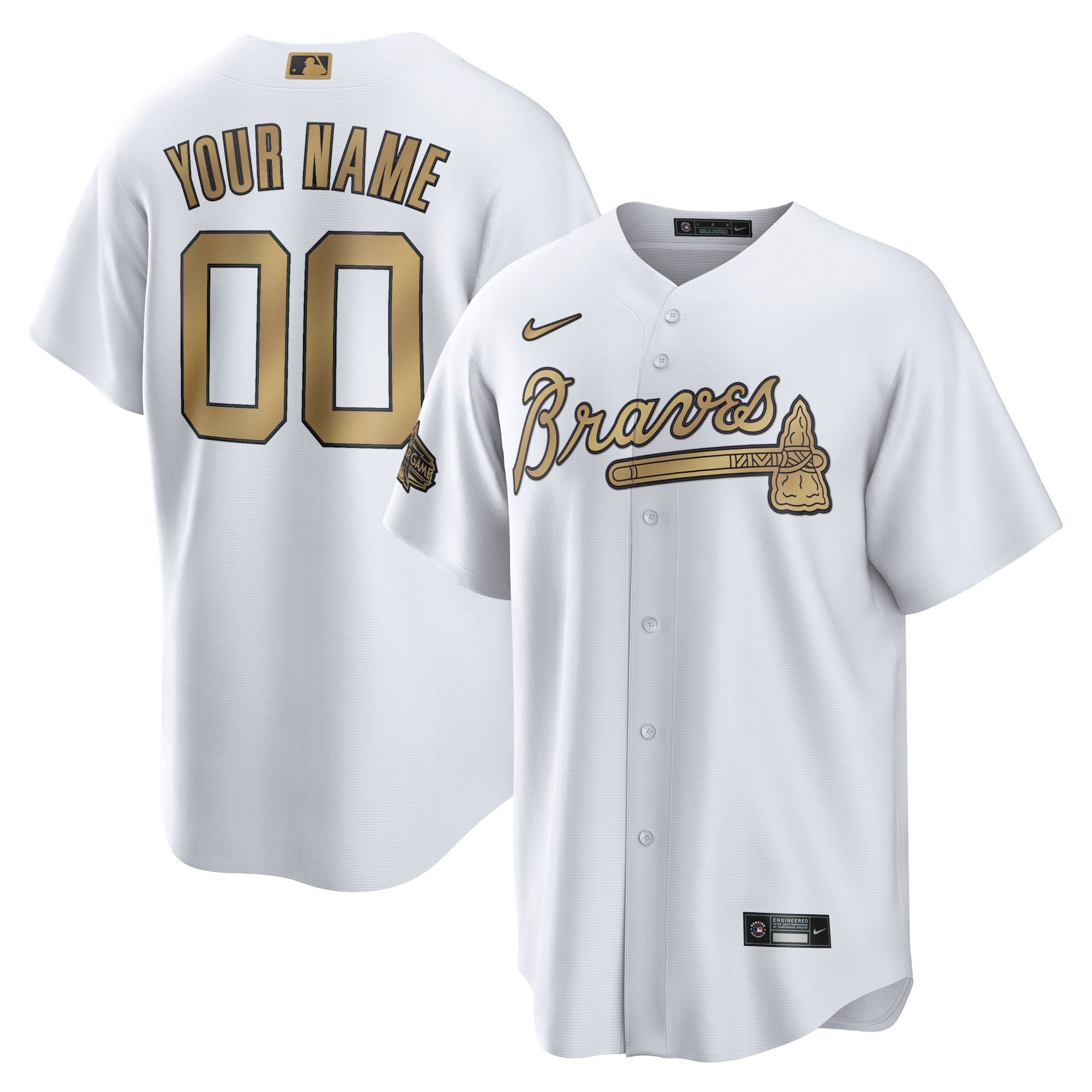 Atlanta Braves Nike 2022 MLB All-Star Game Replica Custom Stitched Jersey – White