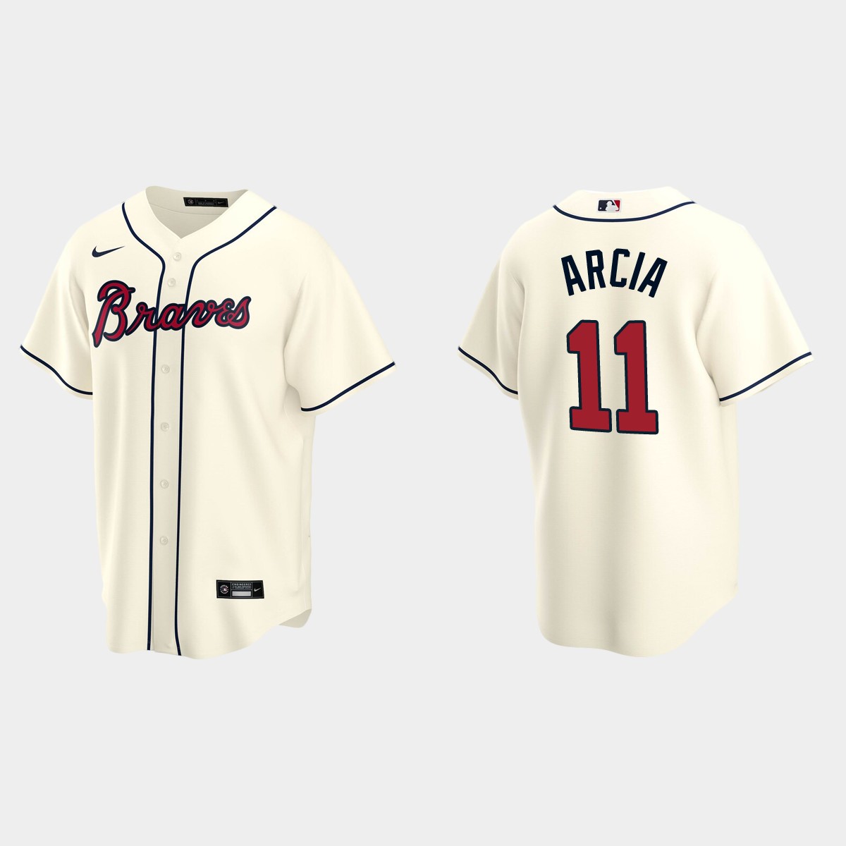 Atlanta Braves Orlando Arcia Alternate Jersey - Cream