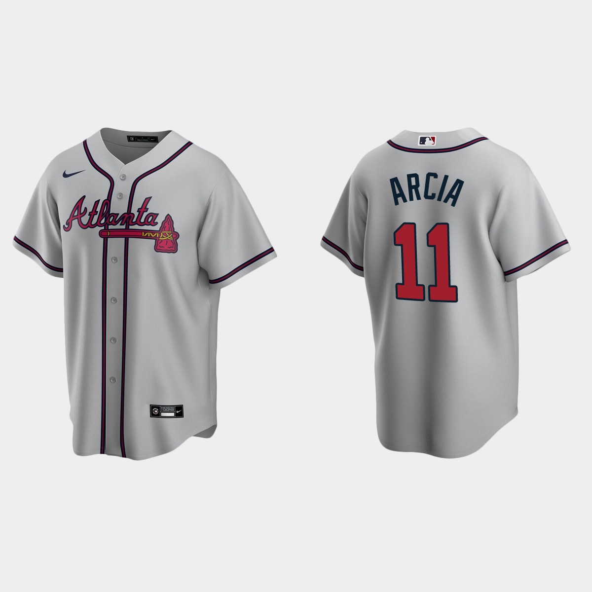 Atlanta Braves Orlando Arcia Road Jersey - Gray