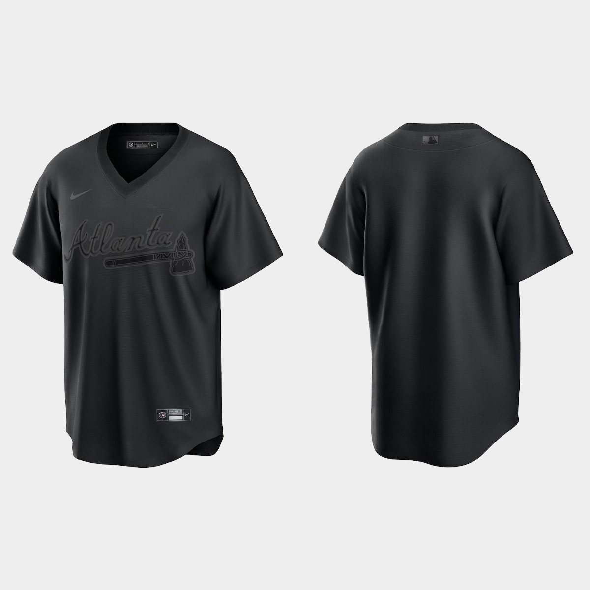 Atlanta Braves Pitch Black Jersey - Black