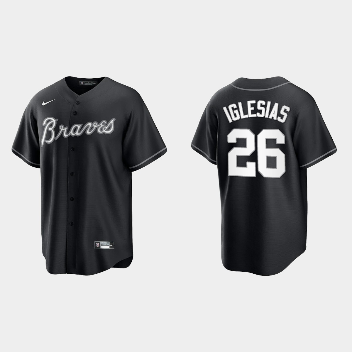 Atlanta Braves Raisel Iglesias Jersey - Black White