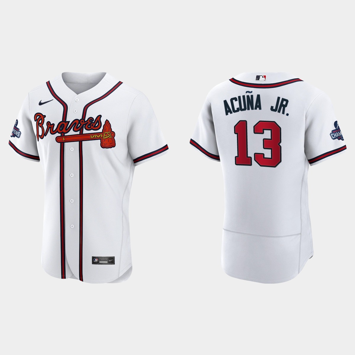 Atlanta Braves Ronald Acuna Jr. 2021 World Series Champions White Jersey