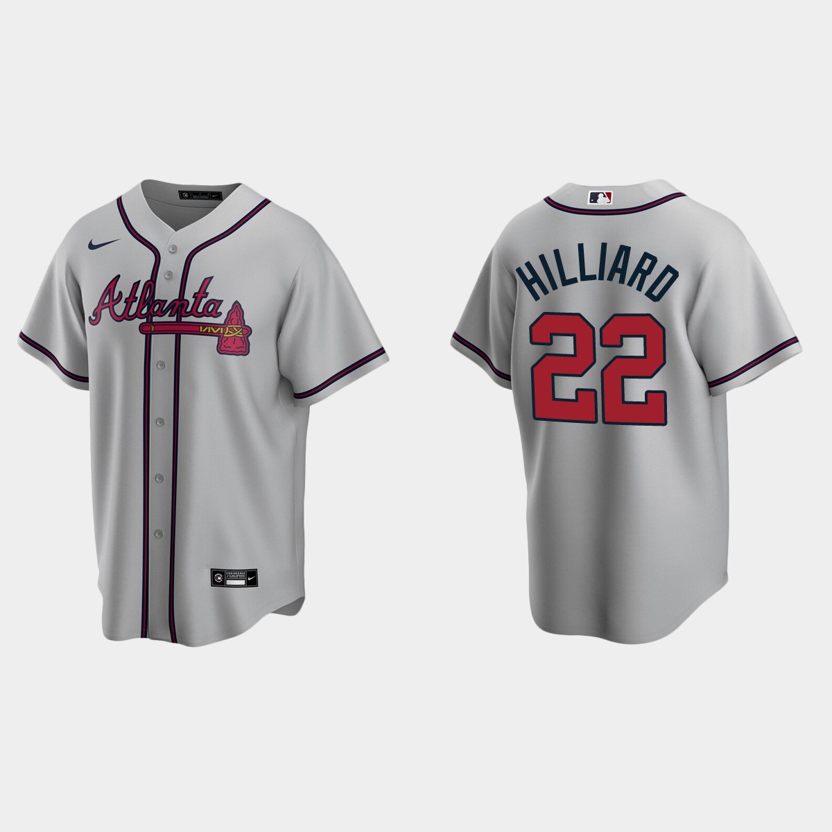 Atlanta Braves Sam Hilliard Road Jersey - Gray