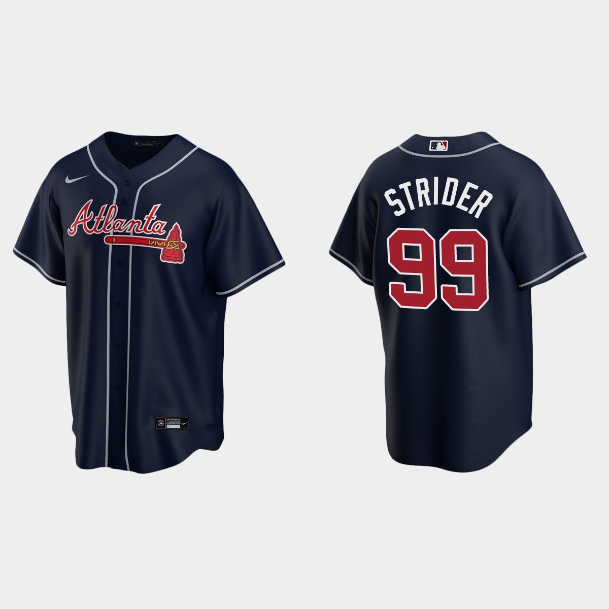 Atlanta Braves Spencer Strider Alternate Jersey - Navy