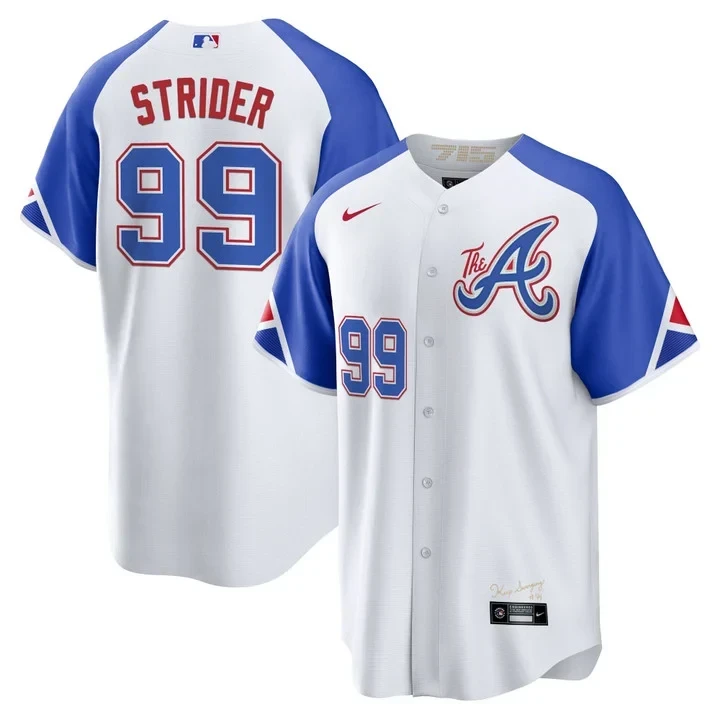 Atlanta Braves Spencer Strider City Connect Cool Base Jersey - All Stitched