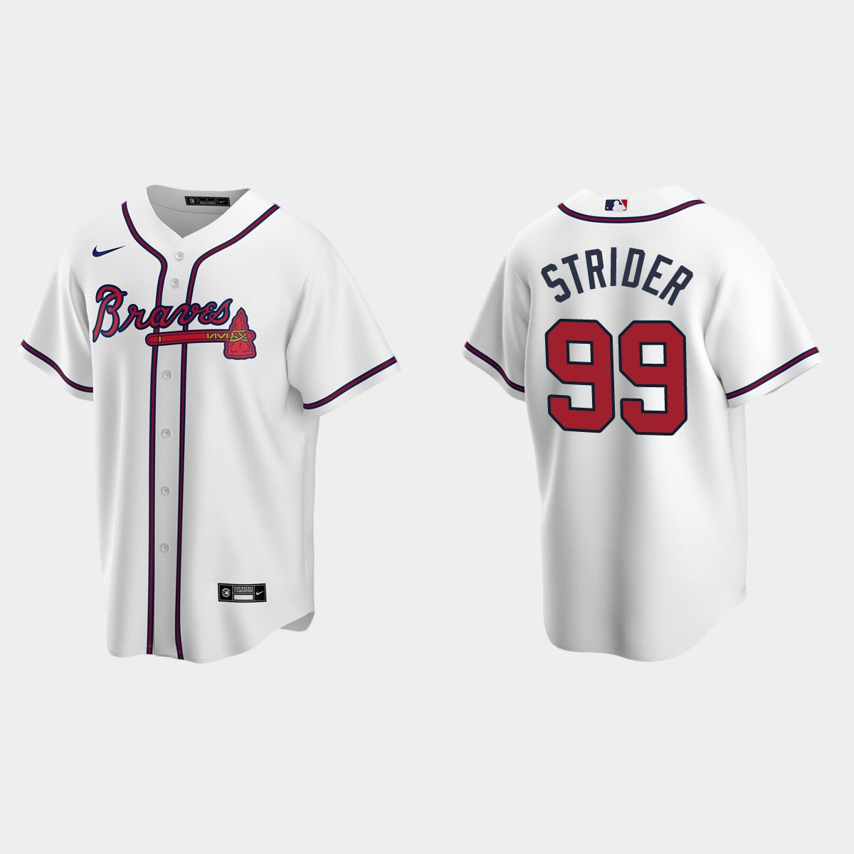 Atlanta Braves Spencer Strider Home Jersey - White