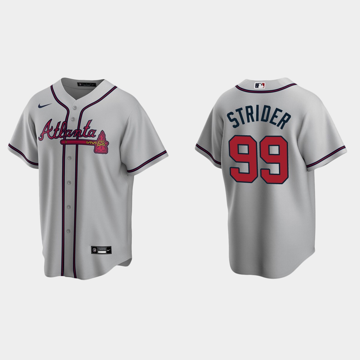 Atlanta Braves Spencer Strider Road Jersey - Gray