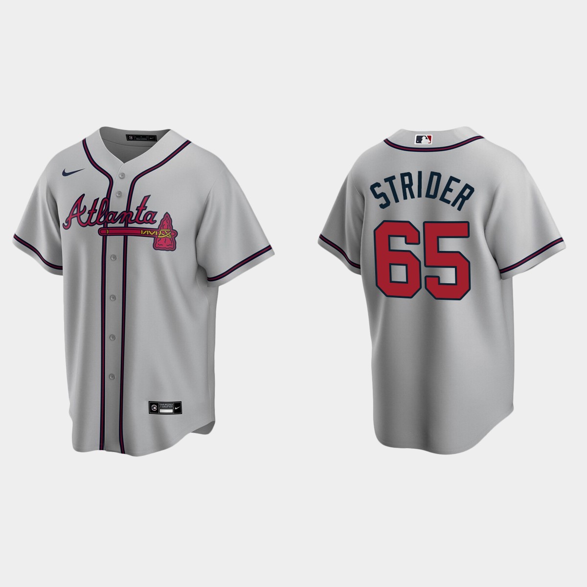 Atlanta Braves Spencer Strider Road Jersey - Gray