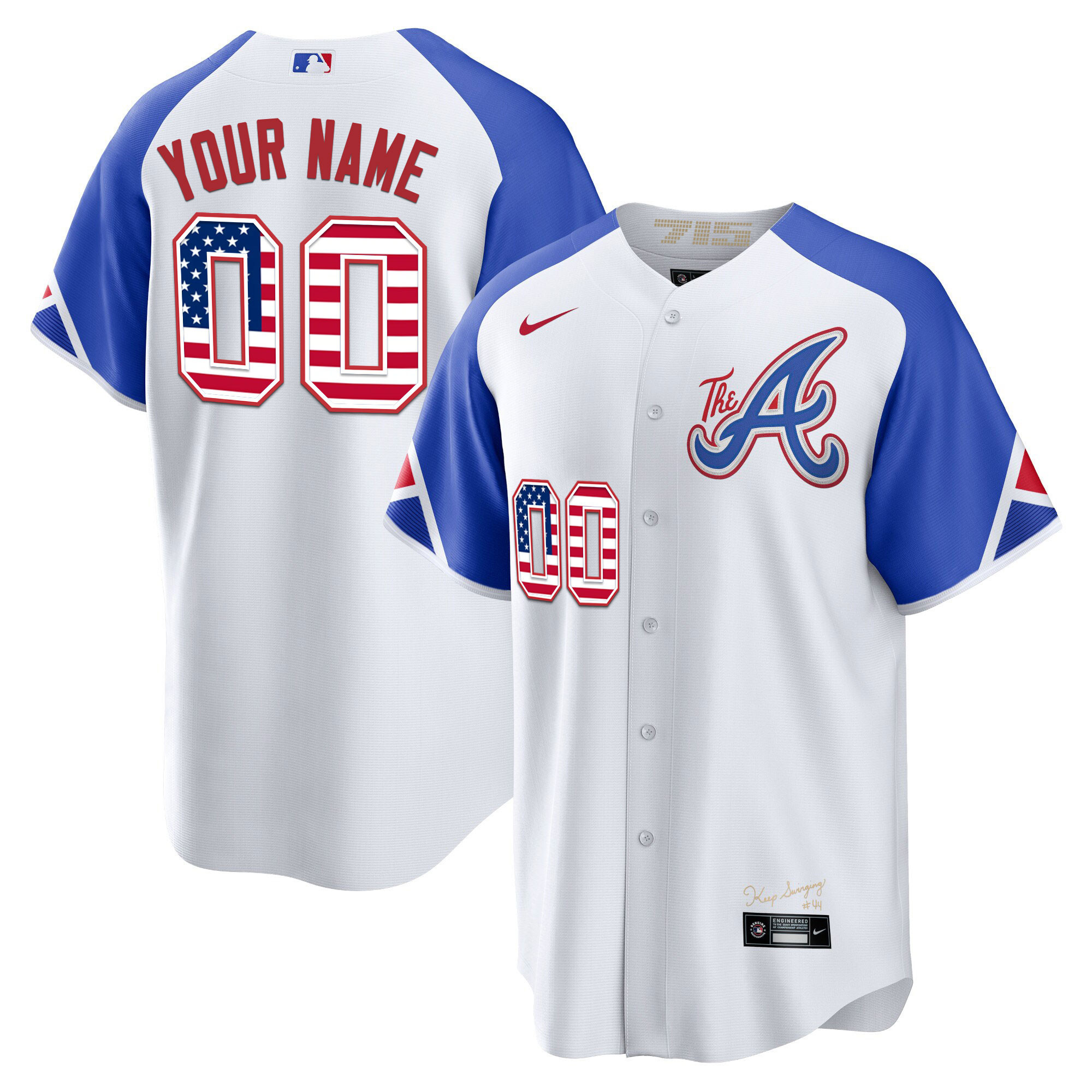 Atlanta Braves The A Gold Flag Custom City Connect Jersey - All Stitched