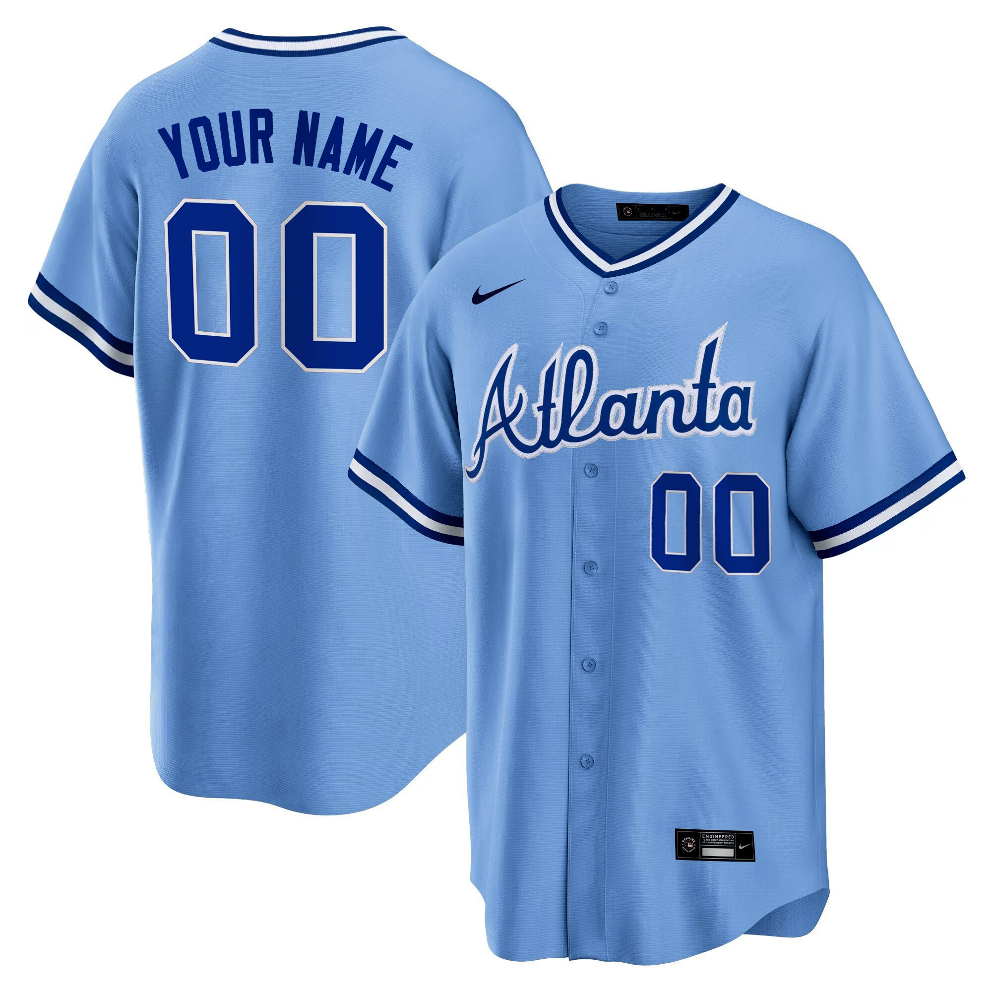 Atlanta Braves Throwback 1974 - 1982 Custom 1982 Cool Jersey - All Stitched