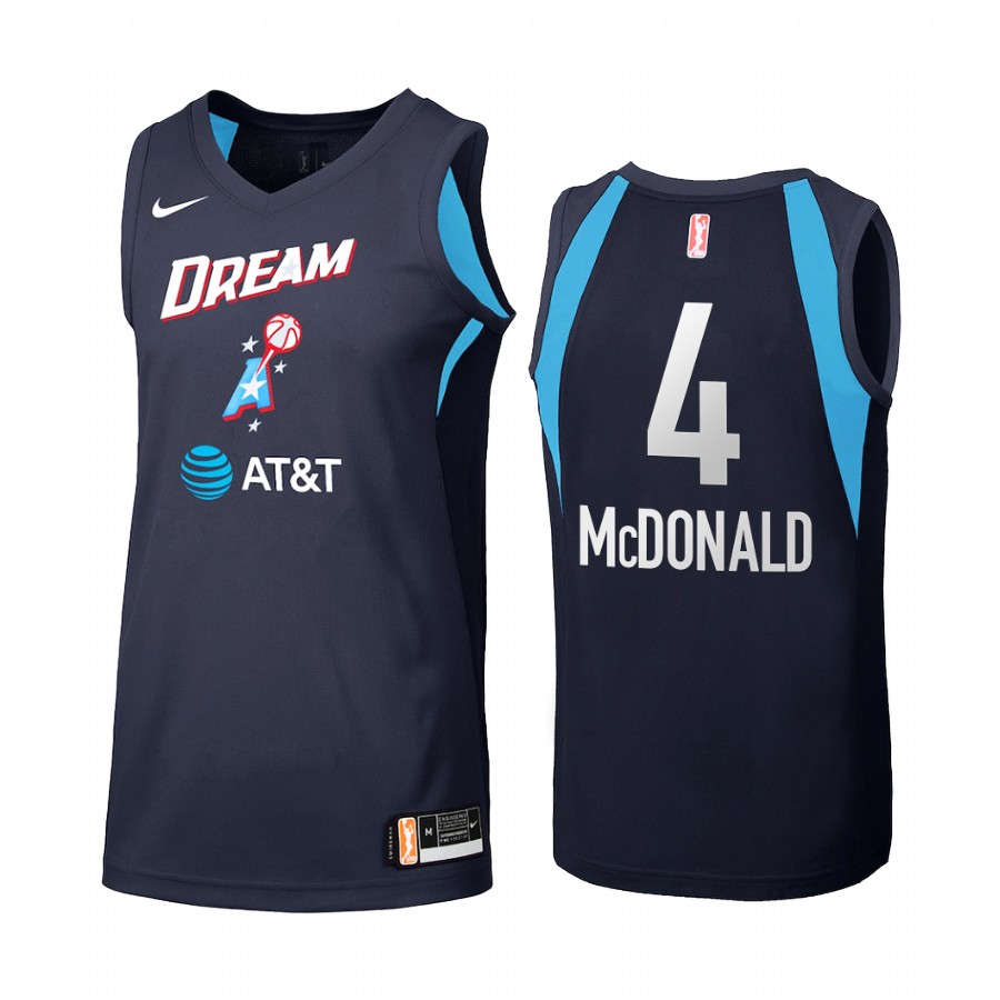 Atlanta Dream Aari McDonald 2021 WNBA Draft First round Women Navy #4 Jersey