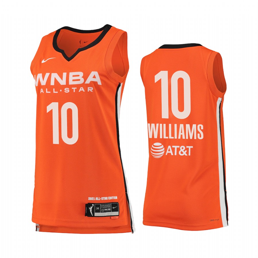 Atlanta Dream Courtney Williams 2021 WNBA All-Star Victory Women Orange #10 Jersey
