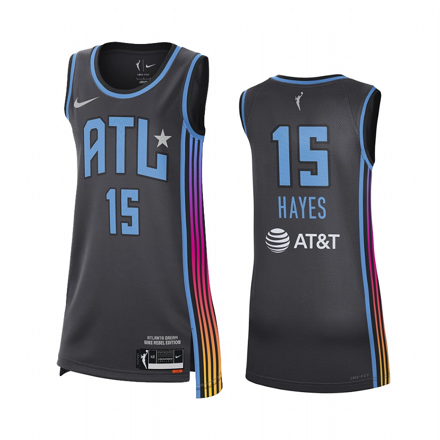 Atlanta Dream Tiffany Hayes 2021 Rebel Edition #15 Jersey Women Black WNBA 25th