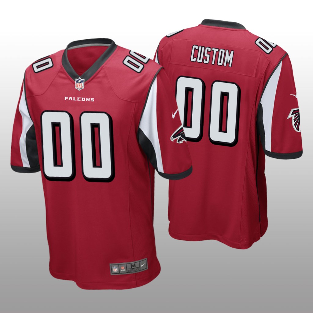 Atlanta Falcons #00 Red Men’s Custom Game Jersey