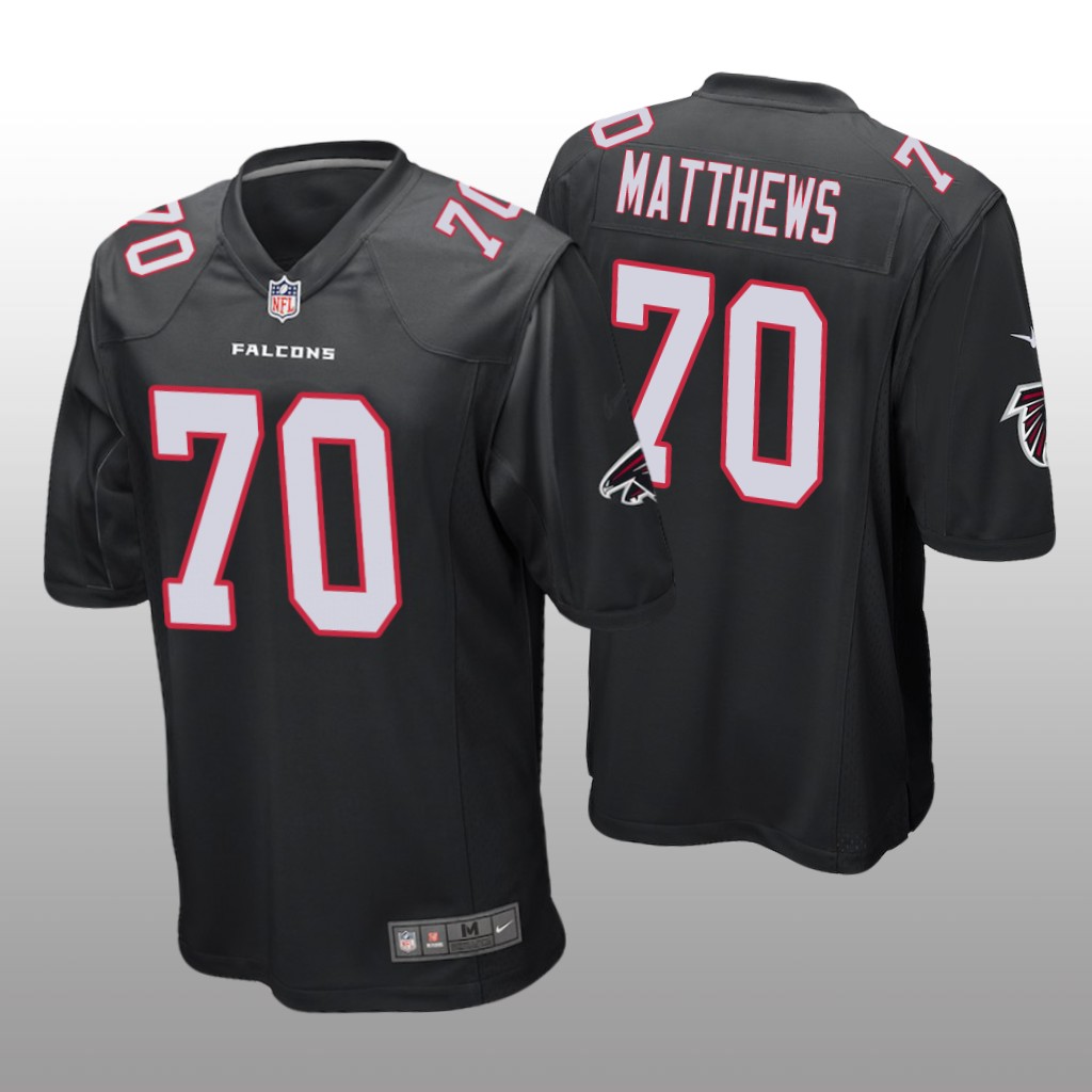 Atlanta Falcons #70 Black Men’s Jake Matthews Game Jersey