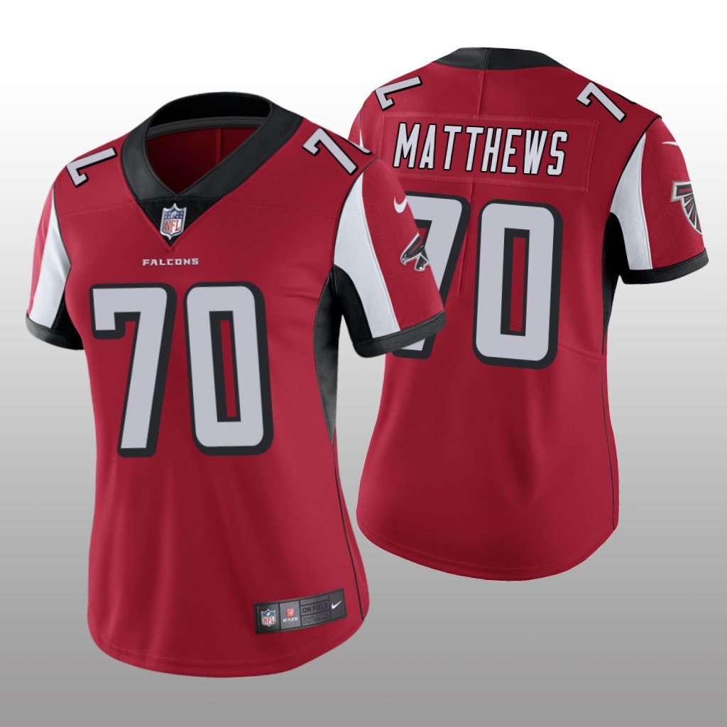 Atlanta Falcons #70 Red Jake Matthews Game Jersey – Women