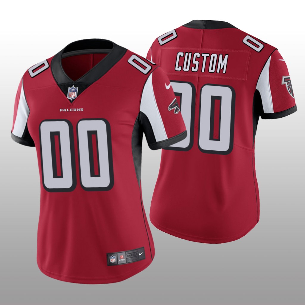 Atlanta Falcons # Red Custom Game Jersey – Women