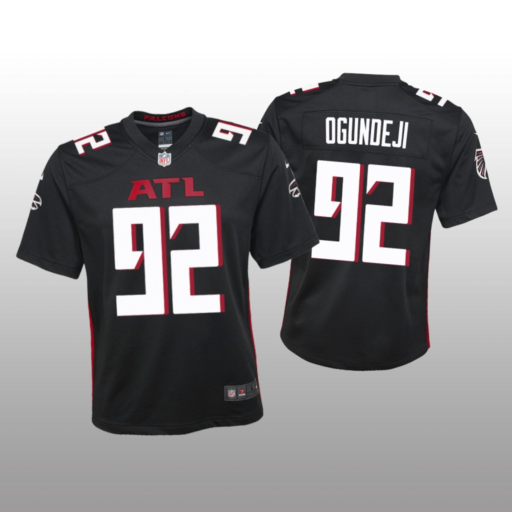 Atlanta Falcons Adetokunbo Ogundeji Black Jersey Game - Youth