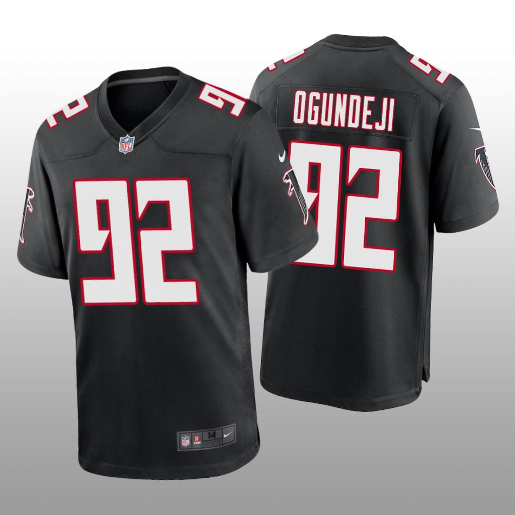 Atlanta Falcons Adetokunbo Ogundeji Black Jersey Throwback Game - Men's